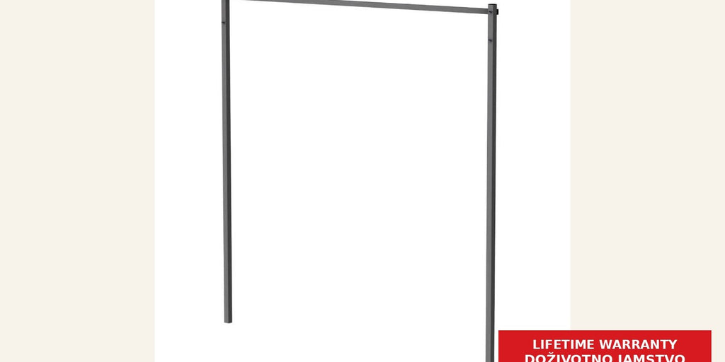 Hills Folding Frame Post Kit in Monument showing two upright posts and the connecting crossbar without a clothesline.