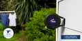 Hills Cordomatic Retractable Clothesline with 15 m drying line in black in use with laundry drying on the lines.