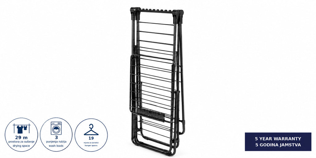 Hills Premium 2 Tier Garment Drying Rack folded flat for compact storage.
