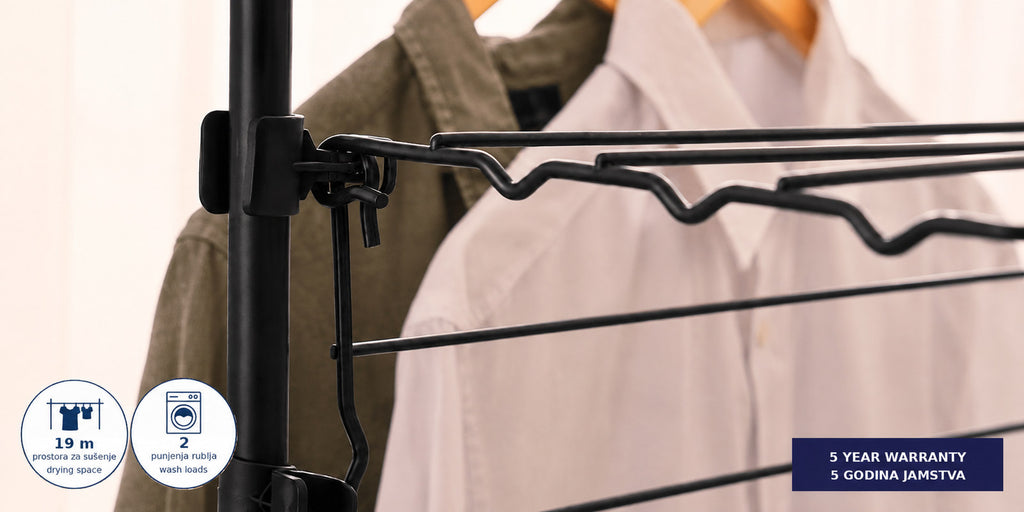 Hills Premium 3 Tier Mobile Drying Rack close-up of the folding hinge and frame connection.