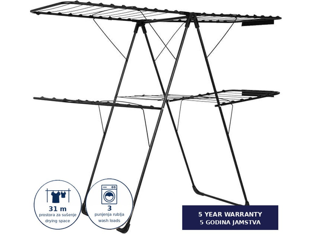 Hills Premium 2 Tier Drying Rack angled product view showing the frame and drying lines.
